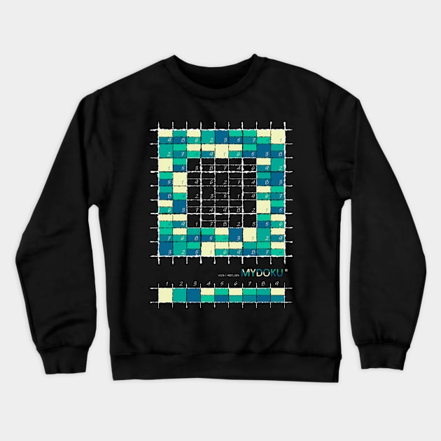 Mydoku_W006_H001_003_F: Sudoku, Sudoku coloring, logic, logic puzzle, holiday puzzle, fun, away from screen Crewneck Sweatshirt by Mydoku